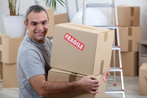 Removal van ready for a move in Hendon street