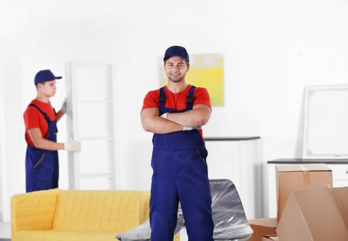 Professional movers in Hendon handling residential moving boxes and furniture