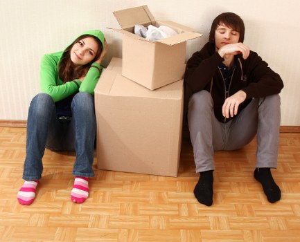 Packing and loading items into a moving truck for a local relocation