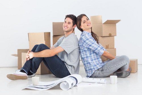 Loading furniture into a moving van in Hendon