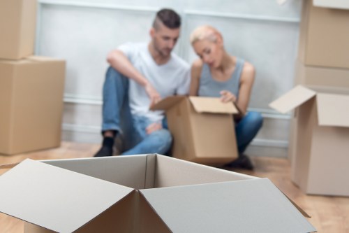 Prepared boxes and furniture in a Hendon flat move