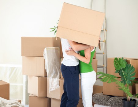 Removal van loading for a house move in Hendon